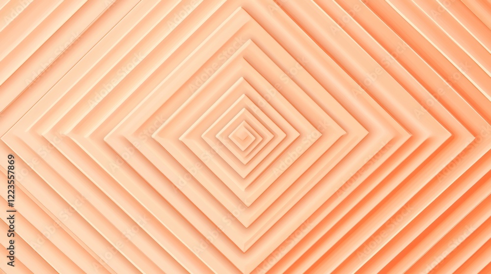 Aufkleber Abstract Peach Colored Geometric Pattern Design