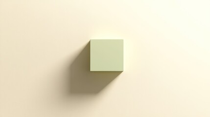 Pale Green Box on Beige Background Minimalist Design