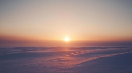 Serene Sunset Over a Snow Covered Expanse