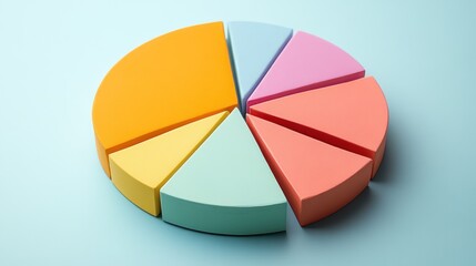 Obraz premium Colorful segmented circle chart represents data visually