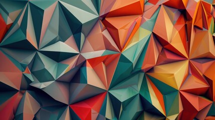 Obraz premium Vibrant Wallpaper Design Featuring Colorful Triangles in Various Sizes Creating a Dynamic and Playful Pattern