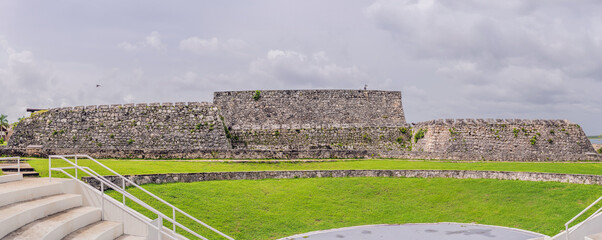 Fuerte de San Felipe de Bacalar, historic fort in Bacalar, Mexico. Quintana Roo tourism, cultural...
