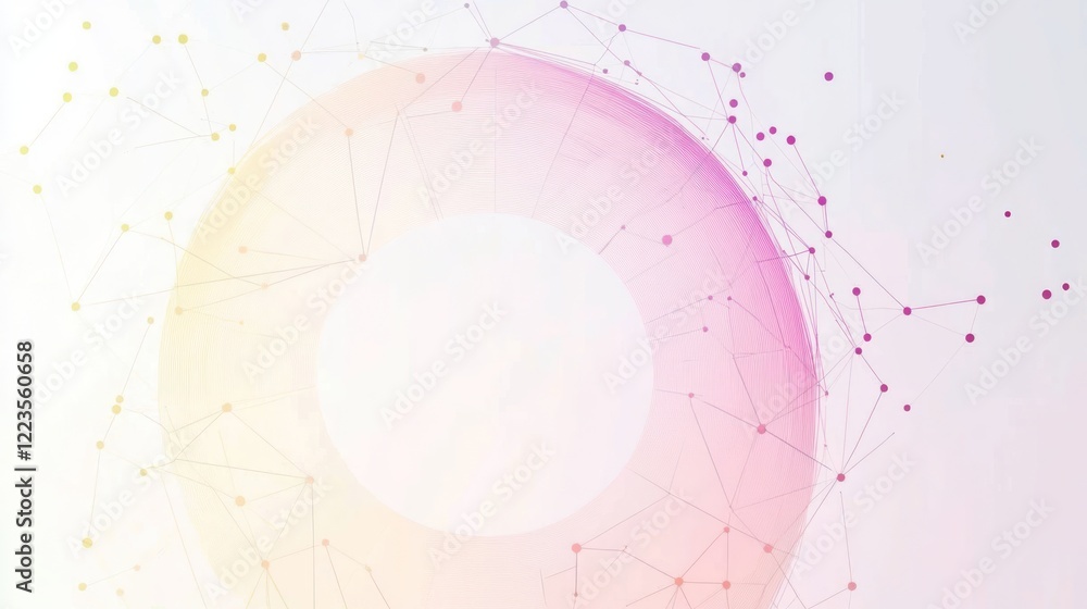 Poster abstract network design pastel color palette