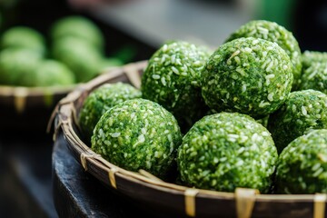 Fototapeta premium Detailed view of ripe green jujube