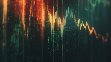 Abstract black background with Colorful charts and graphs with statistics to innovative analyze business potential and forecast future development of companies growth.