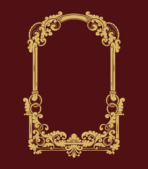 vintage ornament floral frame gold