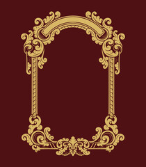 vintage ornament floral frame gold