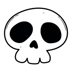 Hand drawn doodle skull on white background.