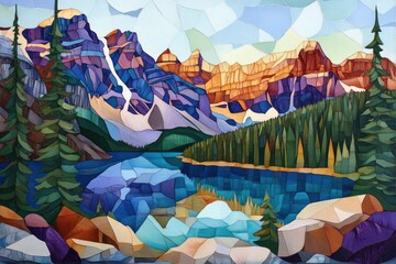 Serene Moraine Lake Amidst the Majestic Canadian Rockies in Alberta's National Park