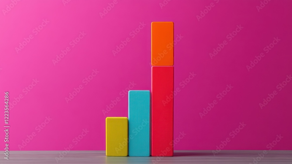 Poster colorful blocks forming an ascending graph