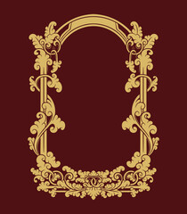 vintage ornament floral frame gold