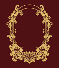 vintage ornament floral frame gold