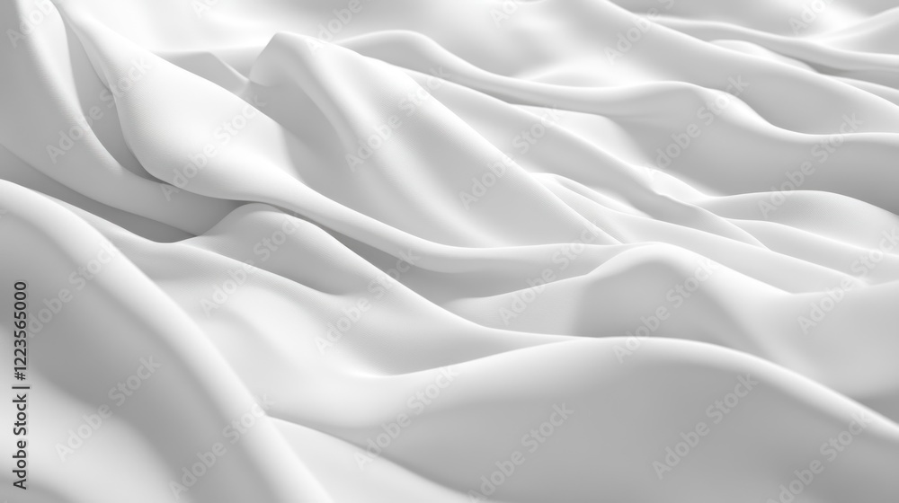Poster abstract white fabric draped softly creating gentle waves