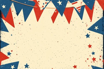 Fototapeta premium Celebrating Flag Day on June 14: Vibrant American Flag Illustrations in Red, White, and Blue