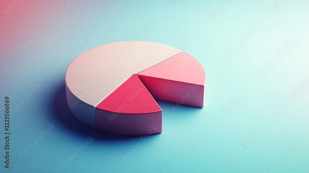 Poster A three dimensional pie chart shows data segments
