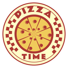 Fototapeta premium simple pizza emblem logo vintage style, work of hand drawn