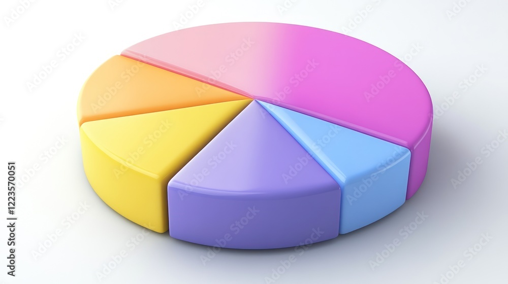 Poster Colorful Three Dimensional Pie Chart Data Representation