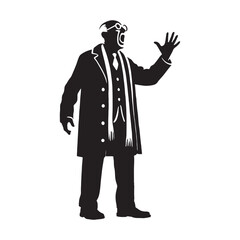 Shouting human figure in silhouette for design use - shouting person silhouette - shouting person vector - shouting person illustration
