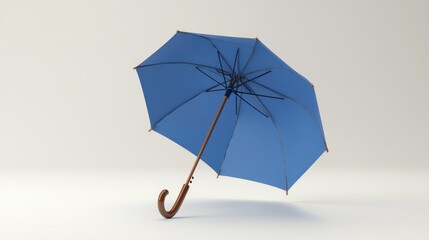 A Blue Umbrella Against A White Background