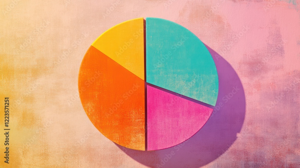 Poster Colorful Pie Chart Segments Displaying Data Visually