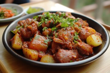 Korean dishes spicy pork soup braised fish marinated pork sides vegetables healthy meals