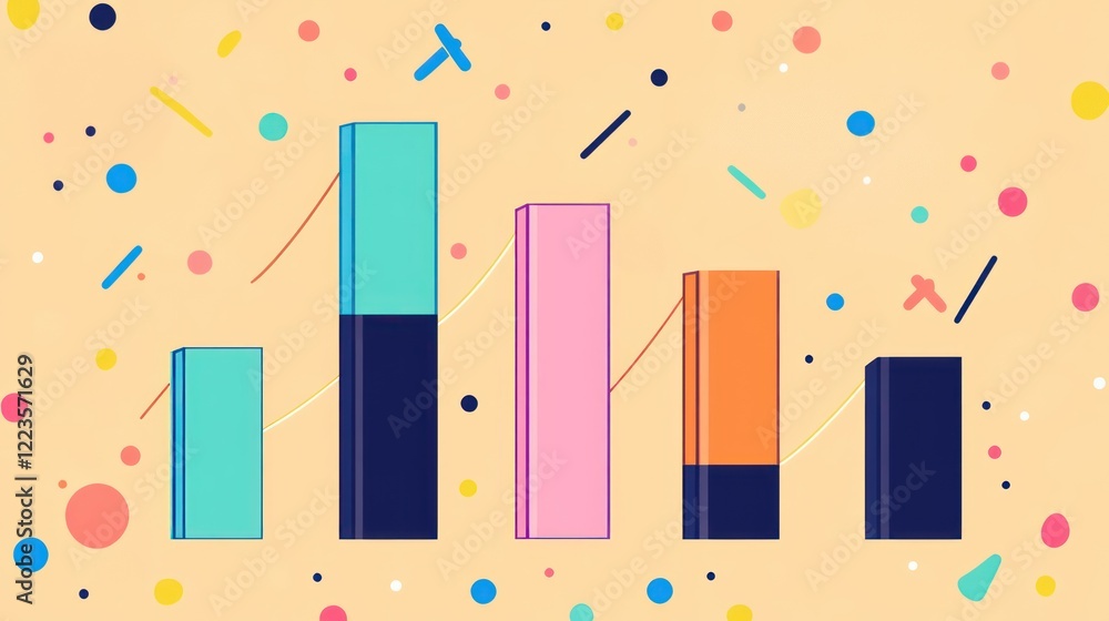 Poster Abstract Colorful Bar Graph Showing Growth Trends