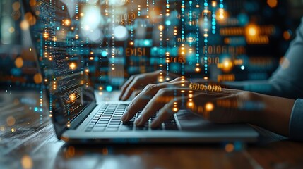 Businessman Using Laptop to Engage in Online Learning and Skill Development for Career Growth, Professional Advancement, and Staying Competitive in the Digital Era