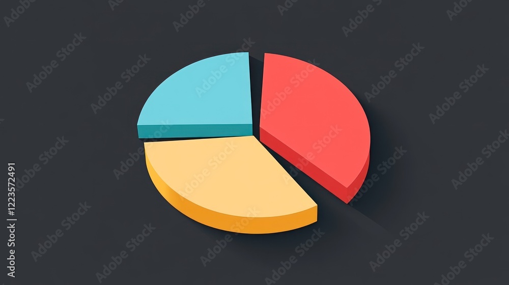 Poster A three dimensional pie chart displays data segments