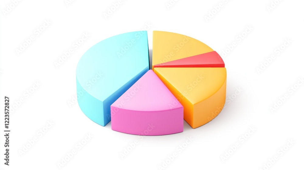 Poster Colorful Three Dimensional Pie Chart Data Representation