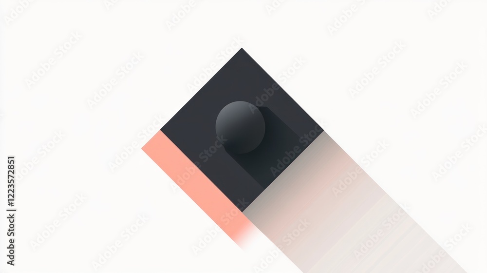 Poster abstract geometric design featuring sphere and shapes
