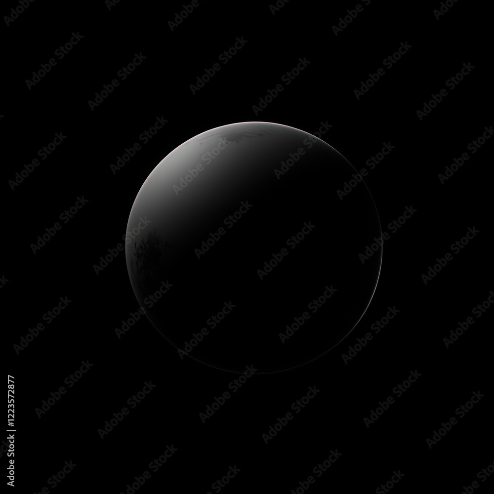 Poster Dark Planet Orbiting In A Black Void Of Space