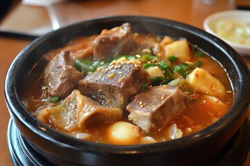Korean stew with pork and kimchi