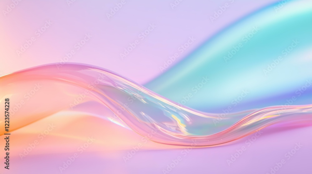 Canvas Prints elegant pastel waves: soft flowing abstract gradient in calm hues for modern design inspiration