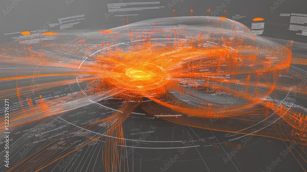 Poster Abstract Orange Data Stream Visualization Design