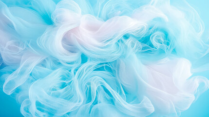 Obraz premium Abstract Blue and White Fabric Swirls: A Textured Dream