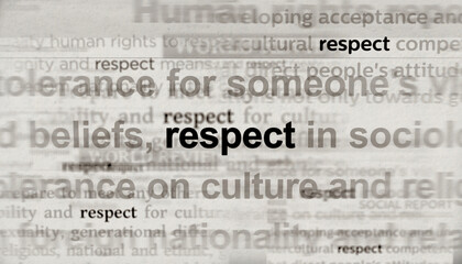 Respect and tolerance headline titles media 3d illustration