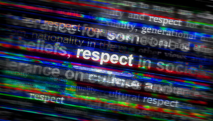 Respect and tolerance headline titles media 3d illustration