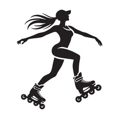 Silhouette of a person skating for professional artwork - skating person silhouette - skating person vector - skating person illustration

