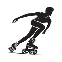 Skating person silhouette for creative digital artwork - skating person silhouette - skating person vector - skating person illustration

