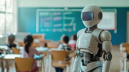 Fototapeta premium Ai in education enhancing classroom engagement and personalized learning from the teacher's perspective