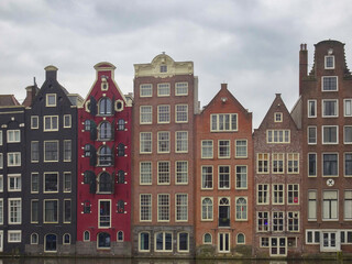 Fototapeta premium Traditional dutch medieval houses in Amsterdam