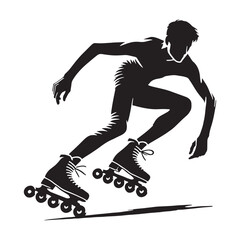 Classic skating person silhouette for design projects - skating person silhouette - skating person vector - skating person illustration

