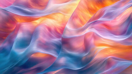 Obraz premium Vibrant waves of color intertwine, creating a fluid tapestry of blue, pink, and orange. This artwork captures movement and texture, evoking a sense of calm and creativity