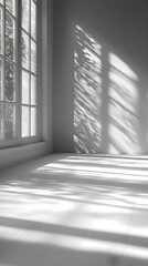 Obraz premium A background of soft shadows cast on a smooth white surface.