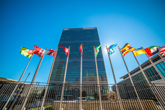 UN building under a blue sky