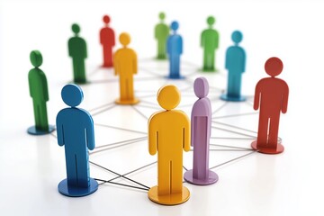Human resources management and recruitment concept showing a network of people connected together