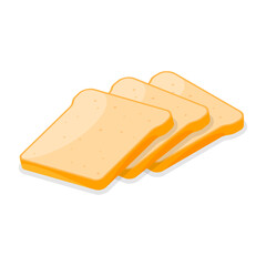 3D Isometric Flat Vector Set of Breakfast Toasted Bread, Baked Bread Products. Item 1