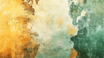 Obraz premium Abstract world map in earthy tones with grunge texture and bold brushstrokes for creative use