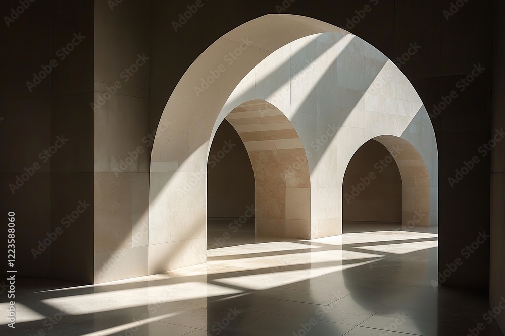 Poster Dramatic light and shadow patterns creating a minimalist abstract effect
