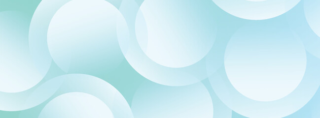 Abstract minimalist banner background, colorful, soft blue green gradations, circle effect style, memphis. Eps 10